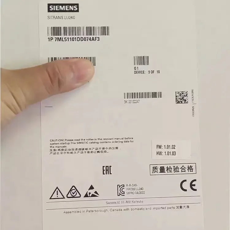 7ML5110-1DD07-4AF3 LU240 7ML51101DD074AF3 Ultrasonic Transmitter Liquid Level Meter SITRANS Plc Probe Lu Level Gauge Sensor