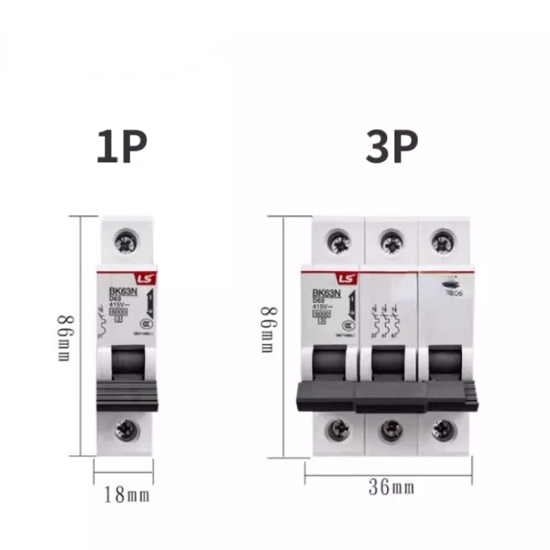 Original Miniature Circuit Breaker Air Switch BK63N 1P 2P 3P 1A 6A 10A 20A 32A 40A 63A BKN