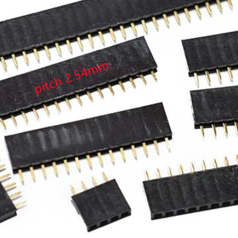 2.54mm Female Row Single Row Female Single Row Female Header Pin Socket 1*2P/3/4/5/6/9-40P