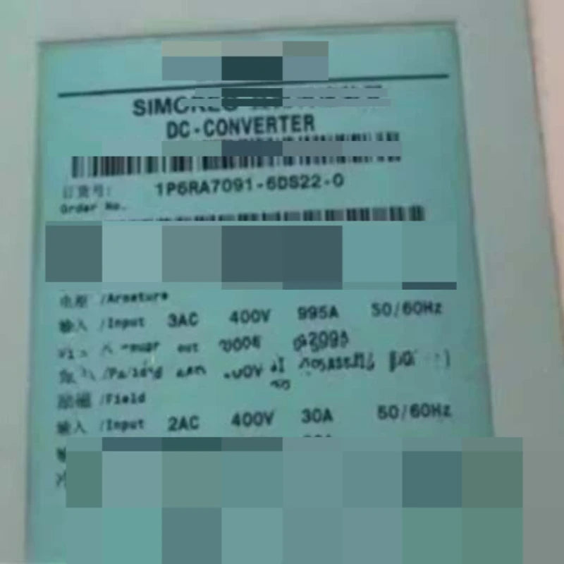 6RA7 091-6DS22-0 NEW Plc 6RA7091-6DS22-0 DC Master Converter