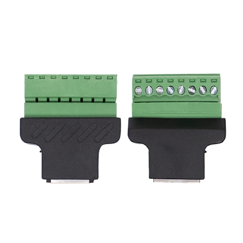 Network Cable Extender 8P8C RJ45 Female Connector To 8-PIN Terminal No Soldering Green Network Wiring Terminal