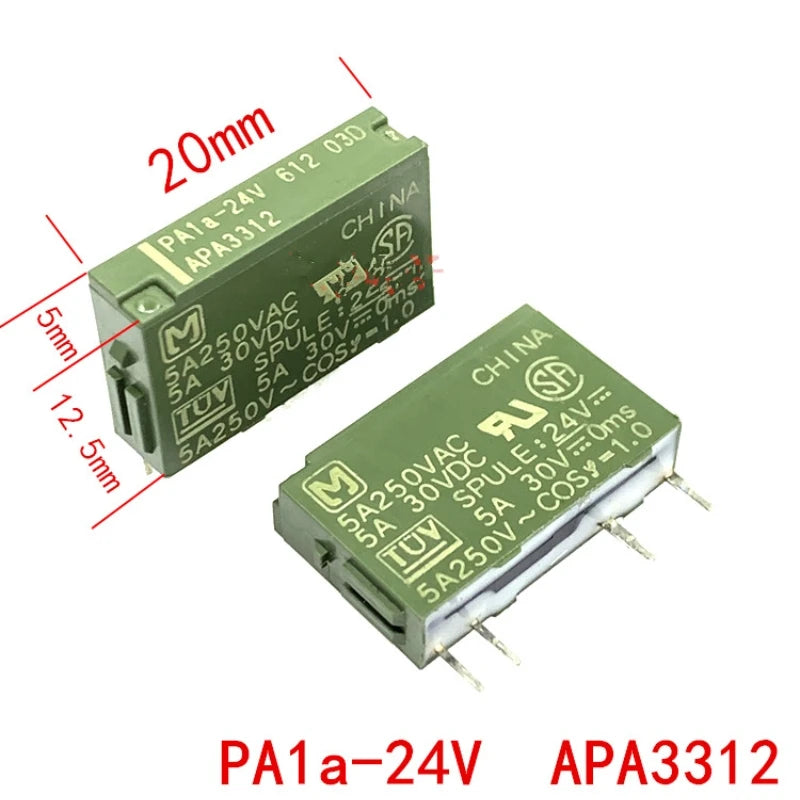 PA1a-24V Normally Open RT3S-24V Relay 5A4 Pin APA3312 Electromagnetic PA1a-5V 12V