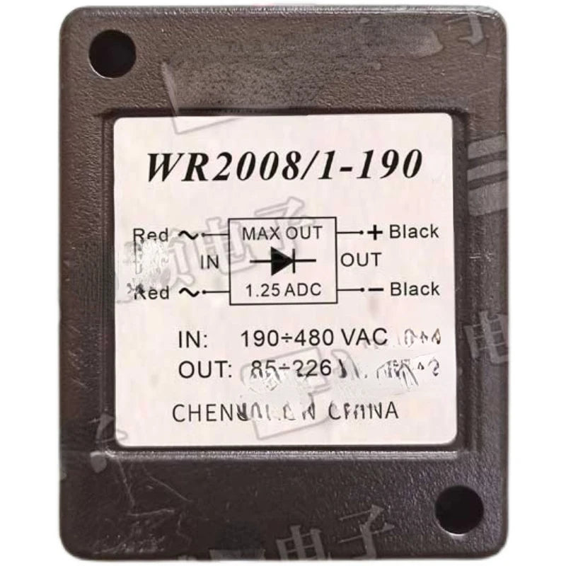 WR2008/1-190 Rectifier IN 190 480 VAC OUT 85 226 VDC 1.25 ADC Relay Switch