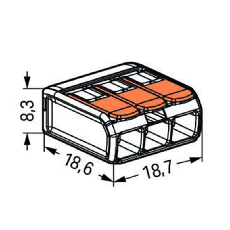Original 221-413 Fast Terminal 32A High Power One Into Two Out 0.2-4 Flat