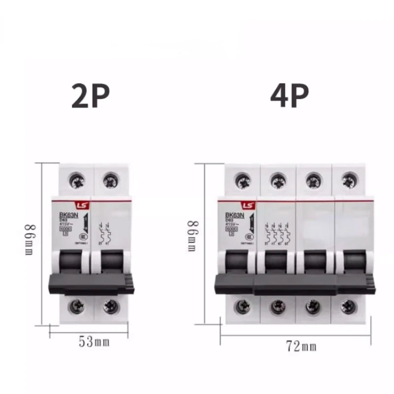 Original Miniature Circuit Breaker Air Switch BK63N 1P 2P 3P 1A 6A 10A 20A 32A 40A 63A BKN