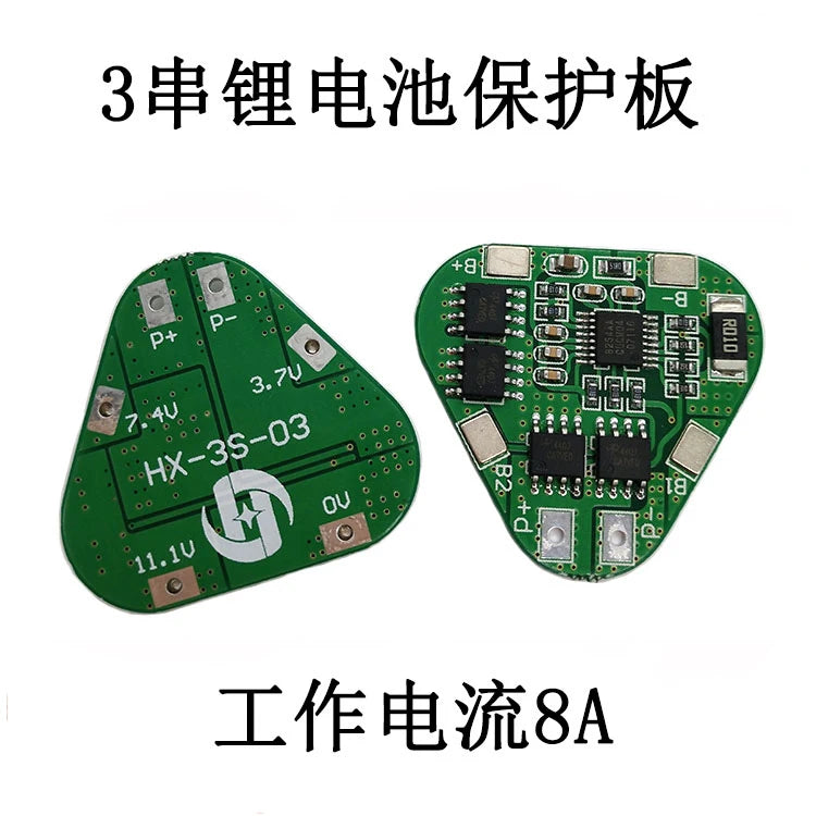 18650 Three Series 12V Ternary Lithium Battery 12.6V Protection Board 11.1V Anti-overcharge Overpass Current Anti-short Circuit
