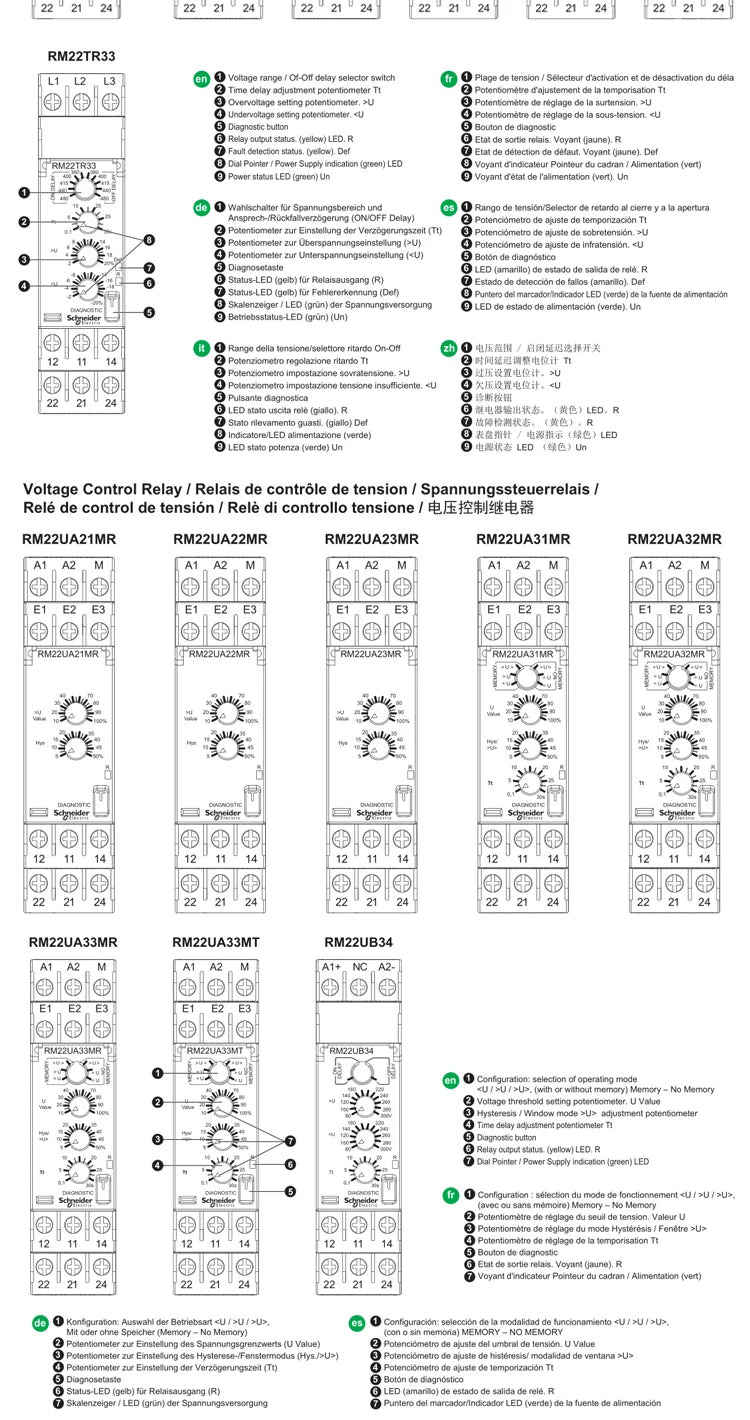 Phase Sequence Protector RM22TG20 Replaced By New RM4TG20 Missing Phase and Open Phase Relay