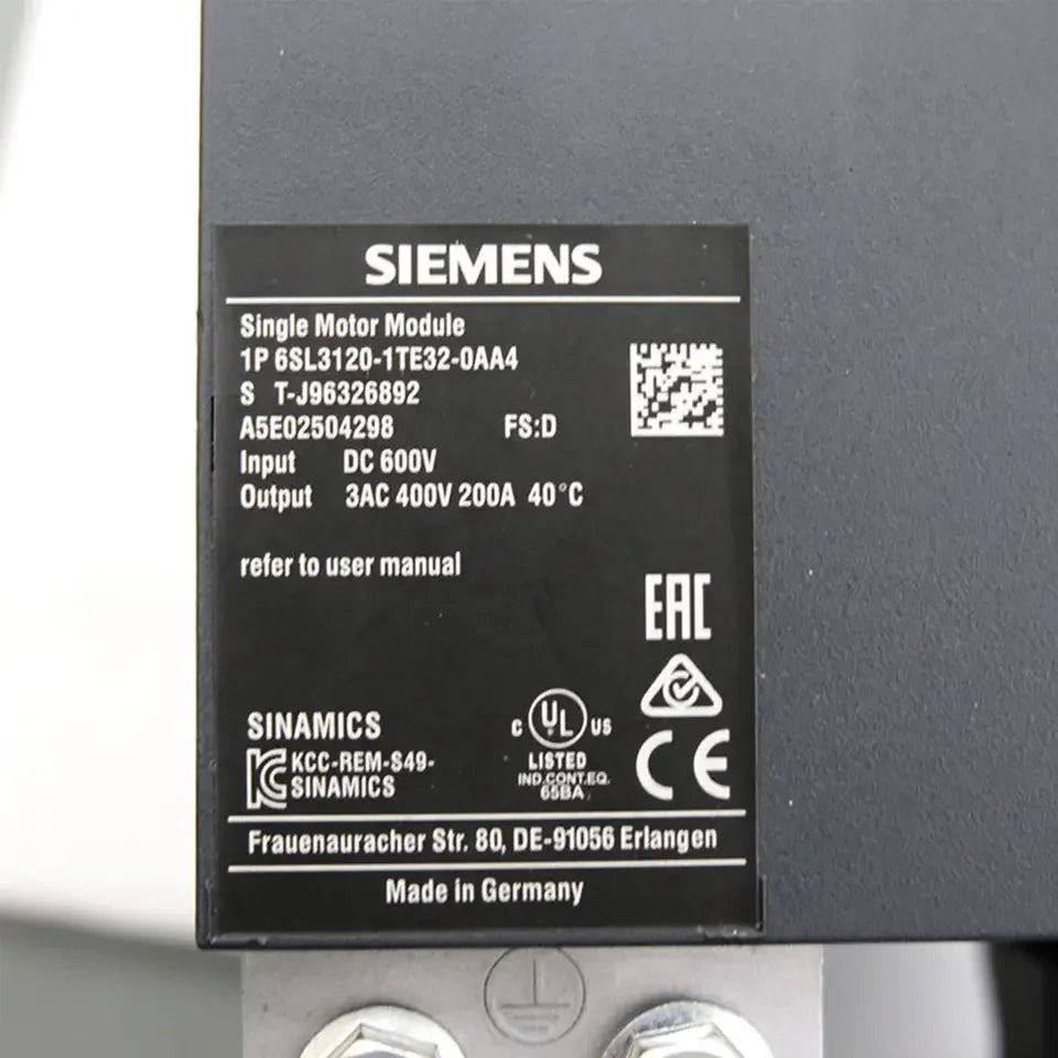 PLC Inverter 6SL3120-1TE32-0AA4 Original Controller Module 6SL31201TE320AA4 6SL3120-1TE32-0AA0 6SL31201TE320AA4