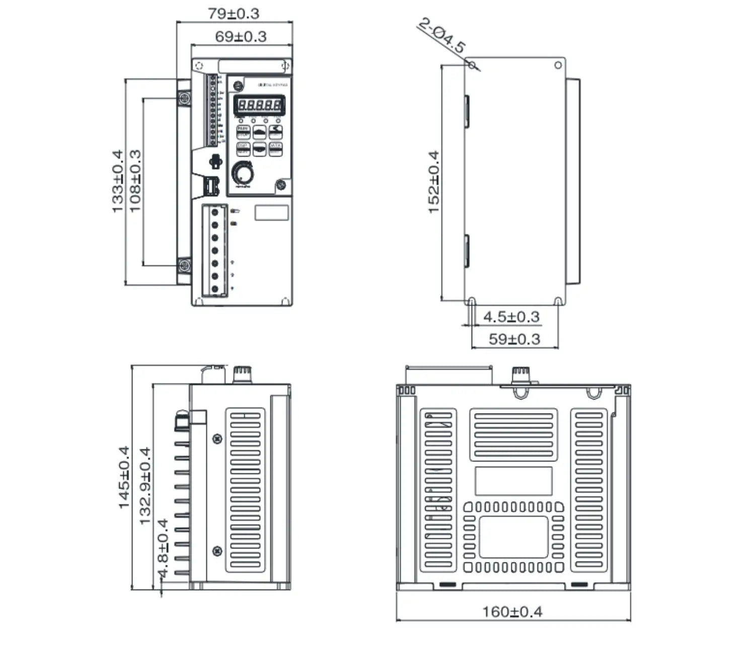 Inverter S310-201-H1BCD with Communication 220V 0.75KW S310-201-H1BCDC VFD Frequency AC Drive S310-2P5-H1D