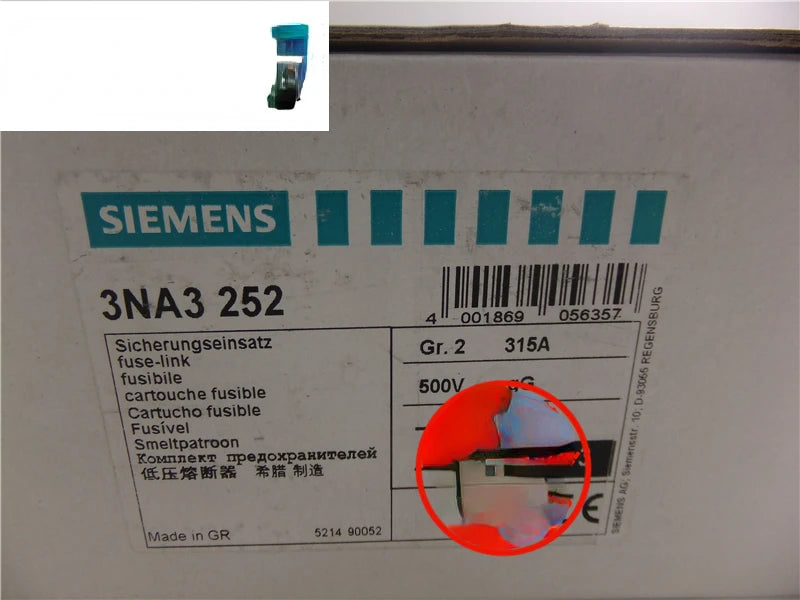 Original Genuine Fuse 3NA3252 NH2-gG 315A 500V Core Fuse