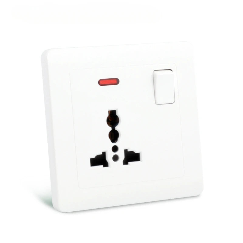 Production of European US and British Standard 13A Wall Concealed Socket Panel White Five-hole Socket Relay