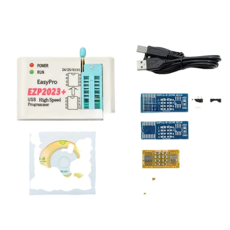 EZP2023 USB High-speed Programmer 24/25/93/95Bois 2019/2010 6 SOCKET 12 Adaptors