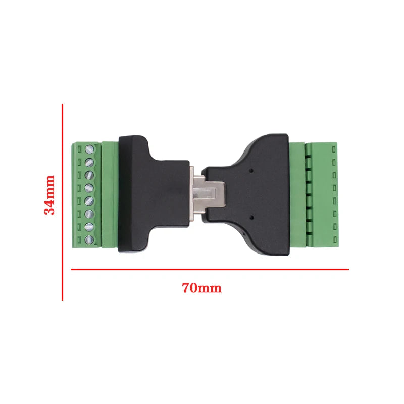 Network Cable Extender 8P8C RJ45 Female Connector To 8-PIN Terminal No Soldering Green Network Wiring Terminal