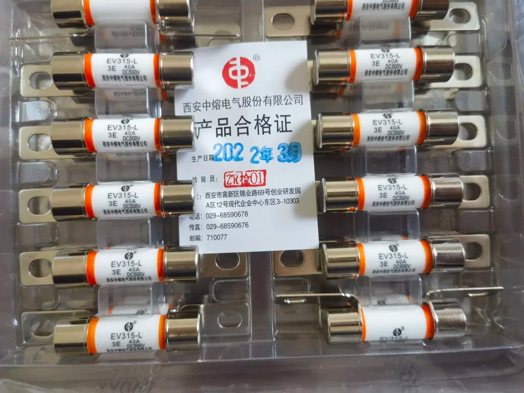Fuse EV315-L 3E 500V40A New Energy Automobile Insurance Pipe Length 6.5Cm Car Fuse EV315-L-3E 10A 15A