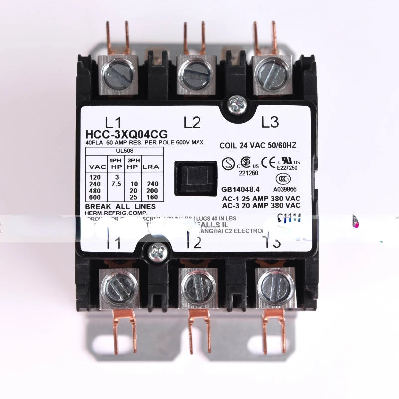 24V 40A HCC-3XQ04CG UL Controls Three-phase AC Contactor Electrical Accessories HCC3XQ04CG