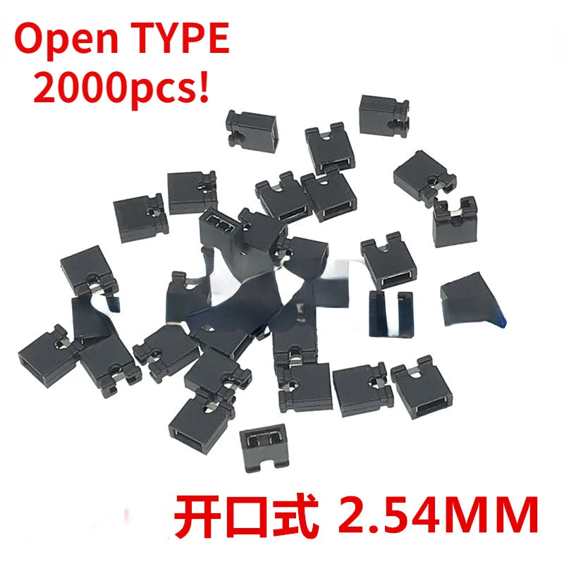 2000pcs Pin Header Jumper Cap 2.54MM Spacing Open Closed Short Circuit Connection Block Original New Org Stock Spot Mini Jumper