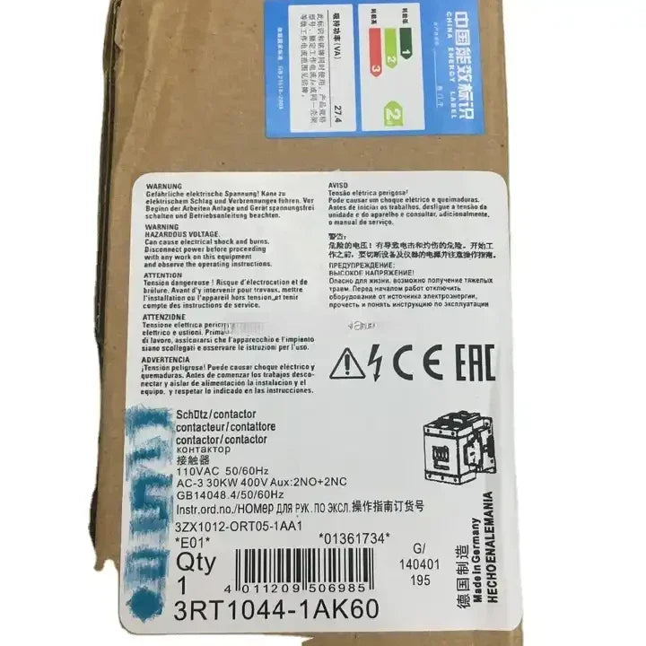 3RT1044-1AK60 AC Contactor 3RT1044-1A AC110V 400V Inverter 3-pole