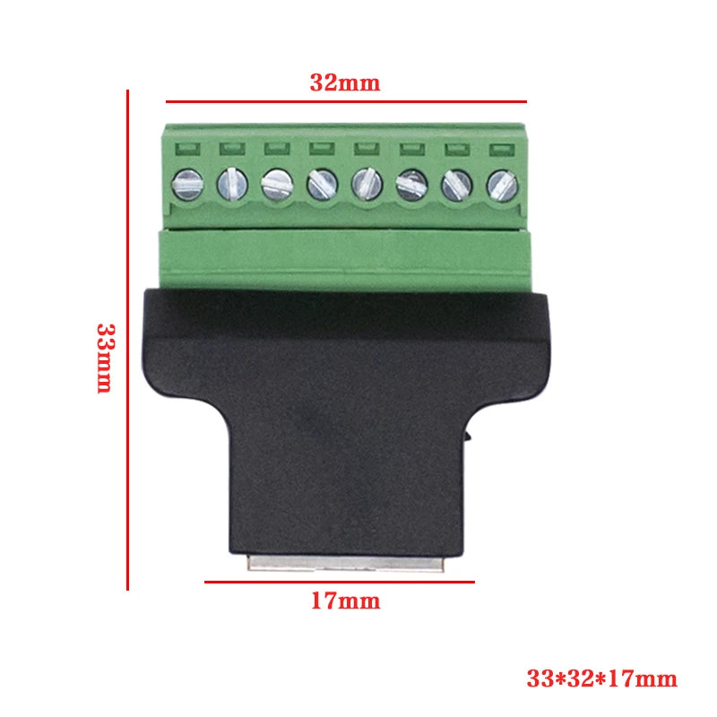 2pcs Network Cable Extender 8P8C RJ45 Female Connector To 8-PIN Terminal No Soldering Green Network Wiring Terminal