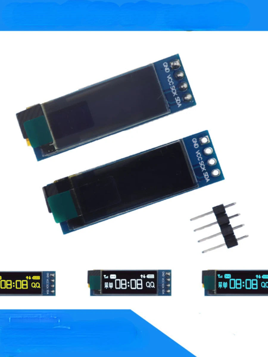 10pcs 0.91 Inch Oled Display 128x32 White Light OLED LCD Module IIC HD High Brightness Wide Viewing Angle
