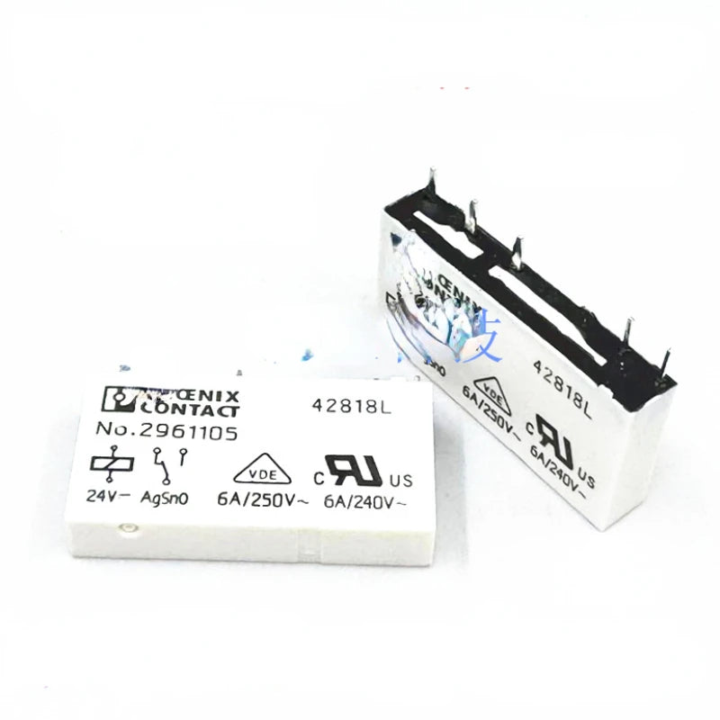 2pcs NO.2961105 24V NO.2961150 12V  Relay Pin 5 6A Spot Original New 2961105 Relay Switch