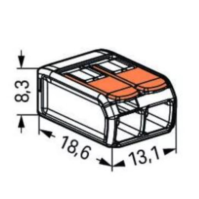 10pcs 221 412 Wire Connector Lamp Quick Connector 221 412 32A 2 Hole 0.2 4 Flat Soft and Hard Wire Terminal Block Original